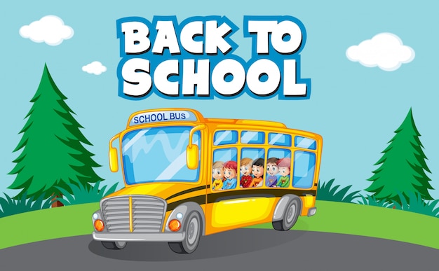 Back to School Template Featuring a School Bus – Free Download