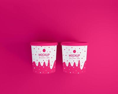 Ice Cream Jar Mockup – Free Stock Photo for Download