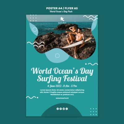 World Oceans Day Poster Template – Free Download Stock Photo