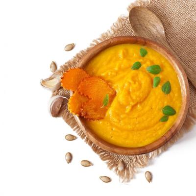 Cream of Pumpkin Soup in a Wooden Bowl – Free Stock Photo for Download