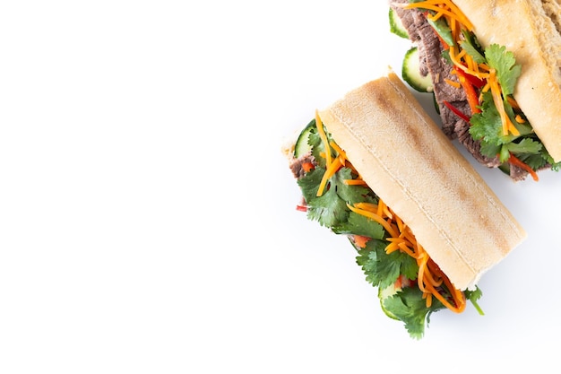 Vietnamese Banh Mi Sandwich on White Background – Free Download