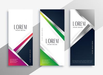 Geometric Modern Vertical Banners Set – Free Download