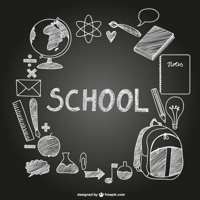 School Icons on Chalkboard – Download Free Stock Photo