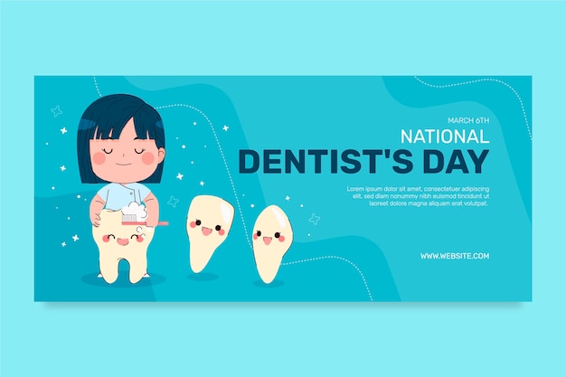 Horizontal Banner for National Dentist’s Day – Free Download