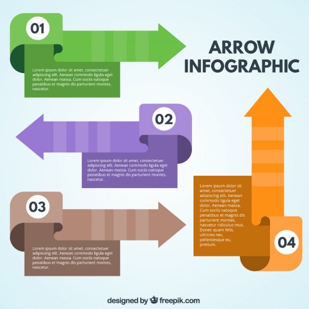 Colored Flat Arrows for Infographics – Free Stock Photo, Download for Free