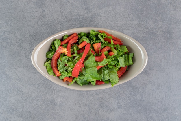 Bowl of Vegetable Salad on Marble Background – Free Download