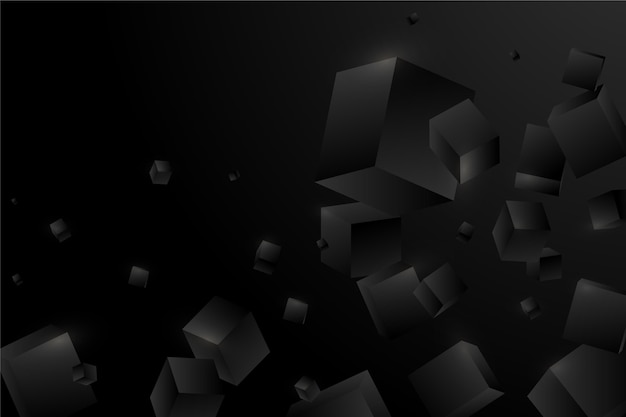 Gradient Black Background with Cubes – Free to Download