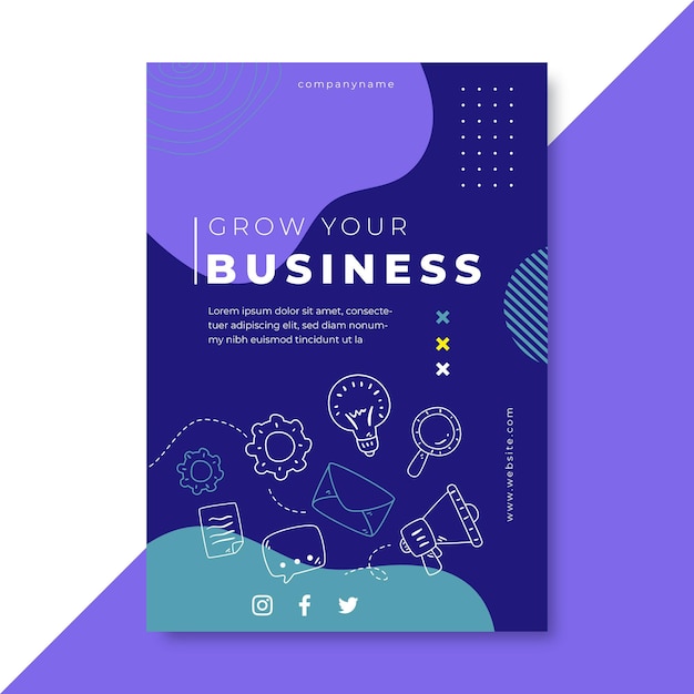 Doodle Colorful Business Flyer – Free Download