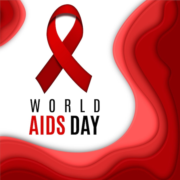 World Aids Day Paper Style Vector Template – Free Download