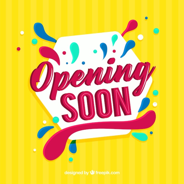 Flat Style Opening Soon Background – Free Download