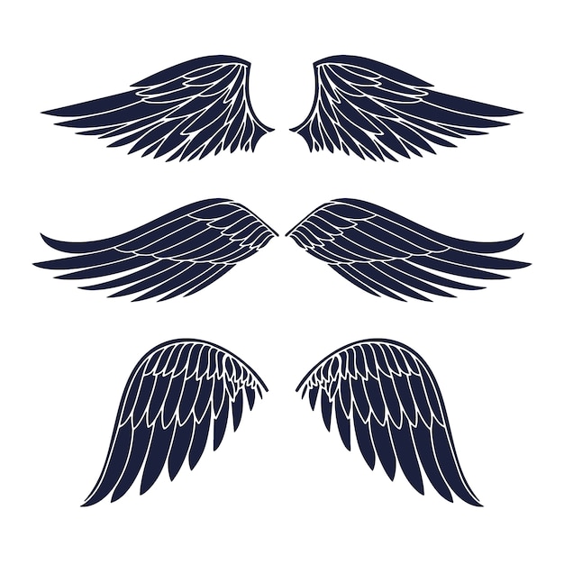 Flat Design Angel Wings Silhouette – Free Download