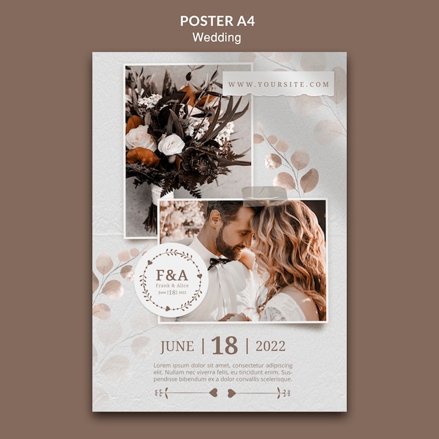 Wedding Celebration A4 Poster Template – Free Download for Stunning Designs