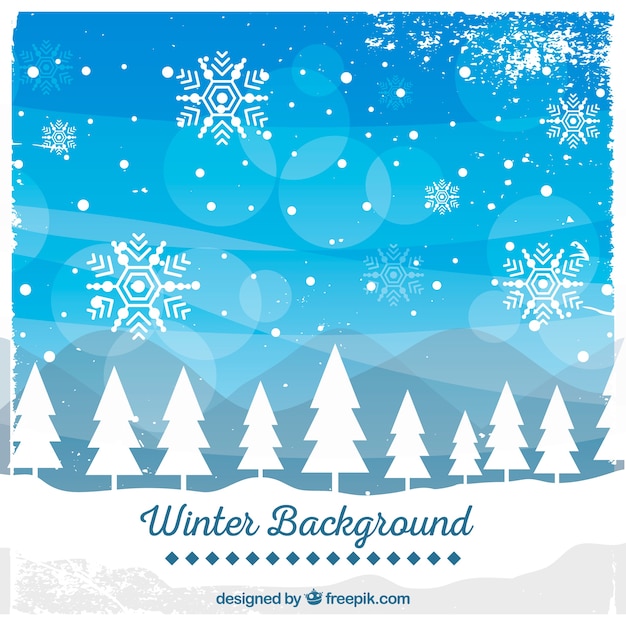 White Forest Winter Background – Free Download