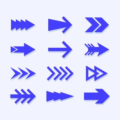 Flat Blue Arrow Collection – Free Download for Vector Templates