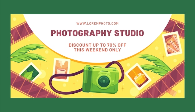 Flat Sale Banner Template for Photographers – Download Free Stock Photo