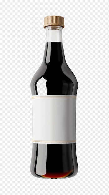 Soy Sauce Bottle Design with Label on Transparent Background – Free Download