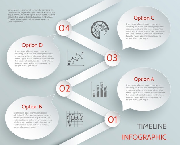 Business Infographic Timeline with Graphs and Paper Options – Free Download