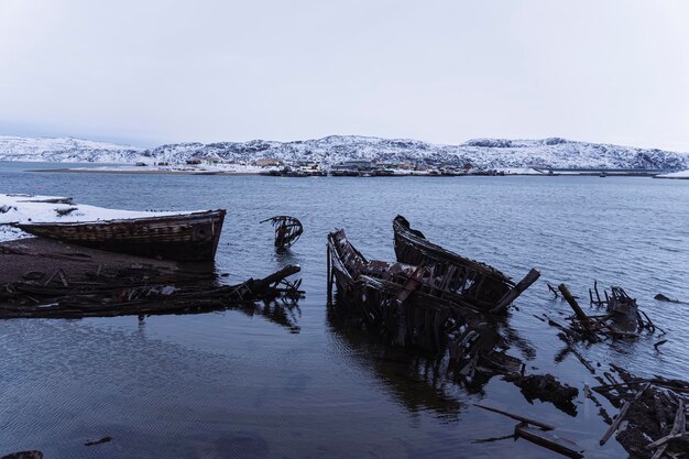 An Old Abandoned Ship on the Shores of the Barents Sea in Teriberka, Kola Peninsula – Free Stock Photo for Download