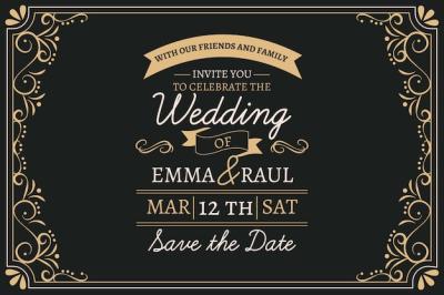 Lovely Lettering Vintage Wedding Invitation – Free to Download