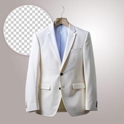 White Business Collar Suit Blazer Jacket Coat on Transparent Background – Free Download