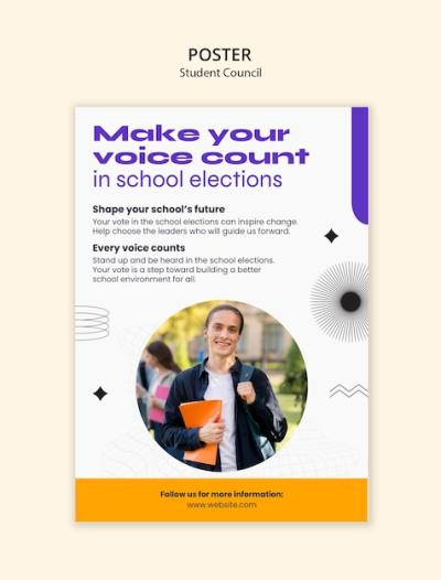 Student Council Flat Design Template – Free Download