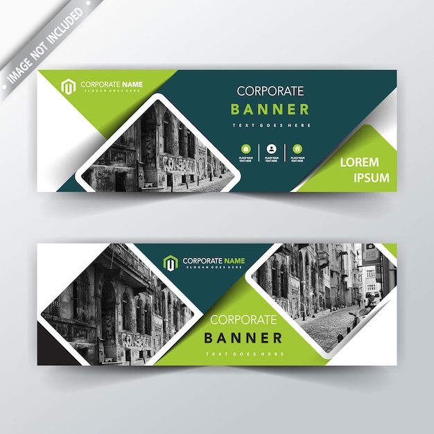 Green Vector Back and Front Banner Design – Free Download