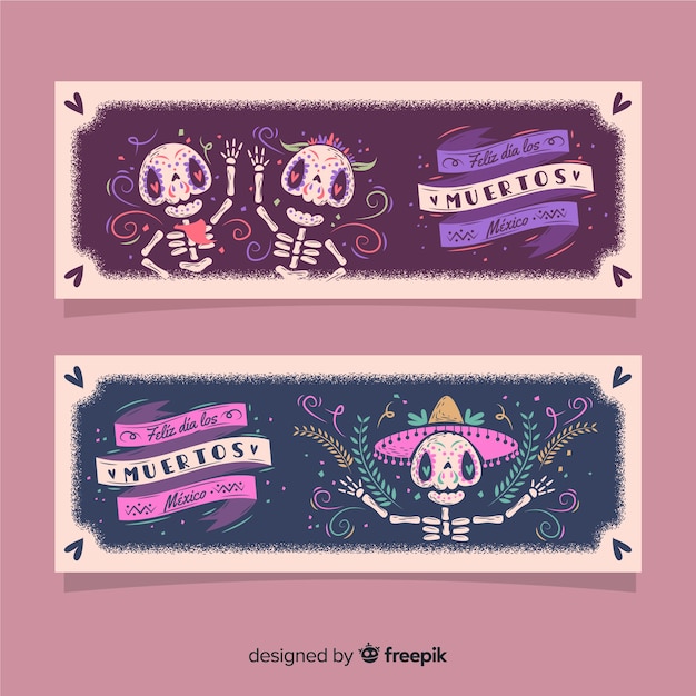 DÃ­a de Muertos Banners Concept – Free Download