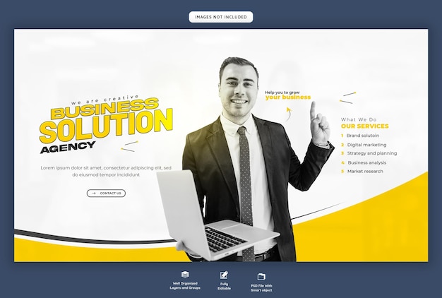 Digital Marketing Agency and Corporate Web Banner Template – Free Download