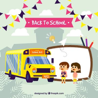 Back to School Background with Kids – Free Download