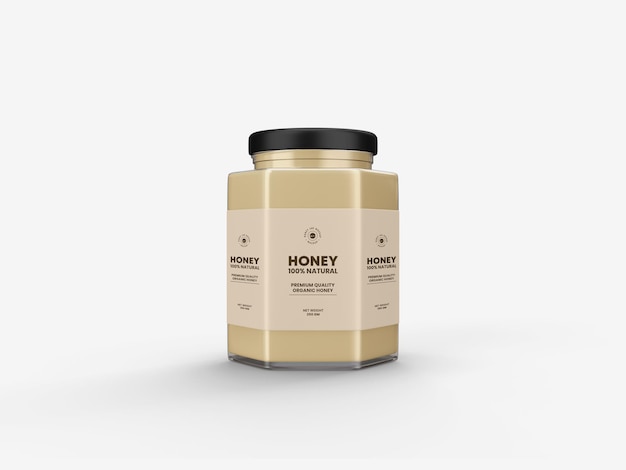 Glass Honey Jar Mockup with Paper Box Packaging – Free Download