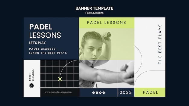 Padel Lessons Template in Flat Design – Free Download