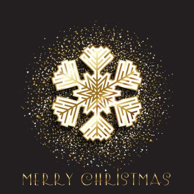 Christmas Snowflake on Gold Glitter Background – Free Download