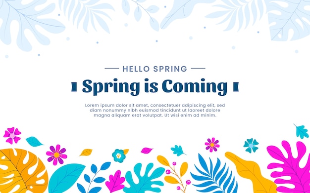 Floral Spring Background Vector Template – Free Download