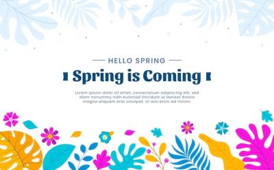 Floral Spring Background Vector Template – Free Download