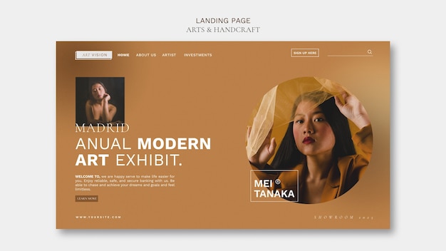 Arts and Crafts Landing Page Template Design for Free Download