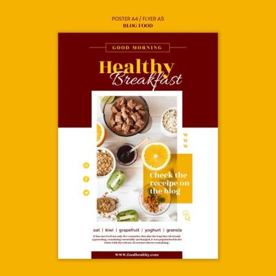 Poster Template for Healthy Food Recipes Blog – Free Download