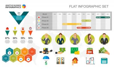 Financial Timeline and Percentage Chart Template – Free Stock Photo, Download Free