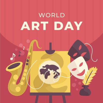 Hand Drawn World Art Day Illustration – Free Download