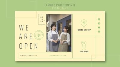 Flat Design Food Restaurant Landing Page – Free to Download