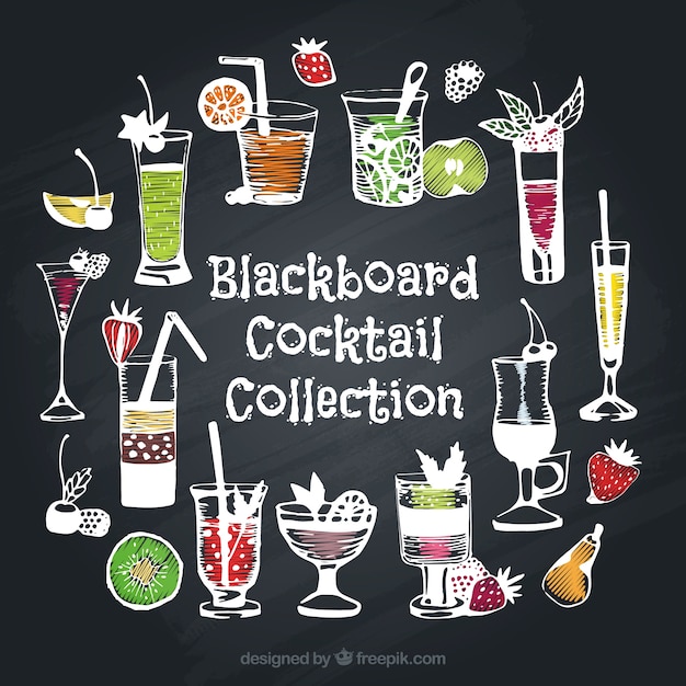 Hand-Drawn Exotic Drinks Vector Template – Free Download