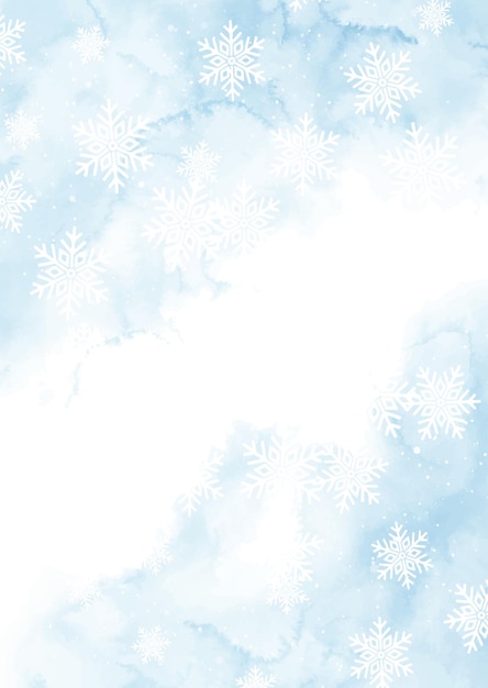 Hand Painted Christmas Watercolour Background with Snowflakes – Free Download