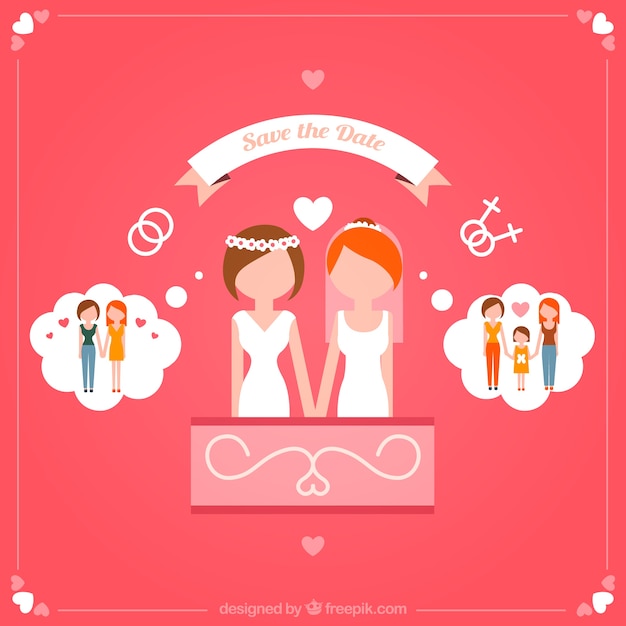 Gay Wedding Vector Template – Free Download, Download Free Stock Photo