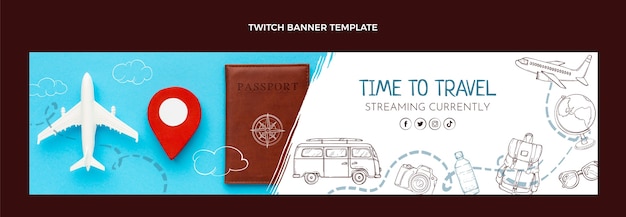 Hand Drawn Travel Twitch Banner – Free Download, Download Free Stock Photo