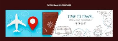 Hand Drawn Travel Twitch Banner – Free Download, Download Free Stock Photo