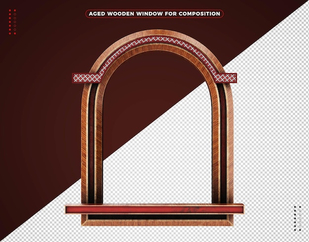 Aged 3D Wood Window Design for Your Creative Projects – Free Download