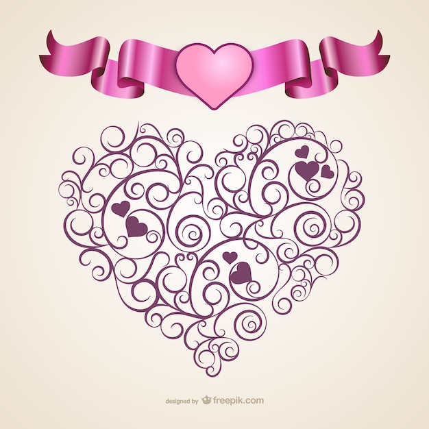 Calligraphic Heart Vector Template – Free Download