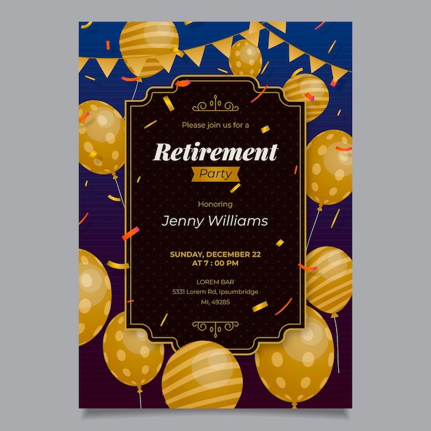 Flat Retirement Greeting Card Template – Free Download