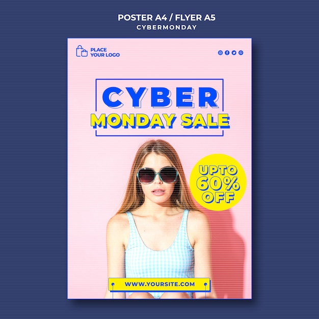 Vertical Cyber Monday Shopping Poster – Free Download