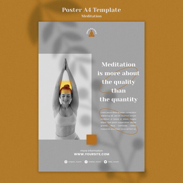 Meditation Lifestyle Vertical Print Template – Free Download