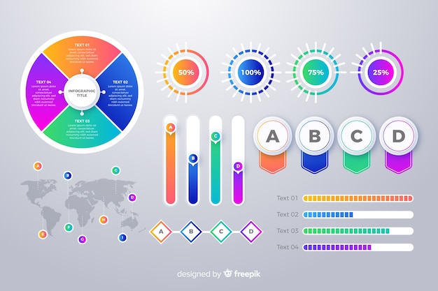 Gradient Infographic Element Collection – Free Download